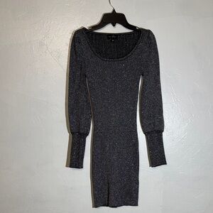 Say What? Shimmering Black Long Sleeve Dress